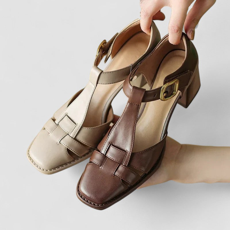 Elyxiana | Orthopedic T-Strap Block Heels