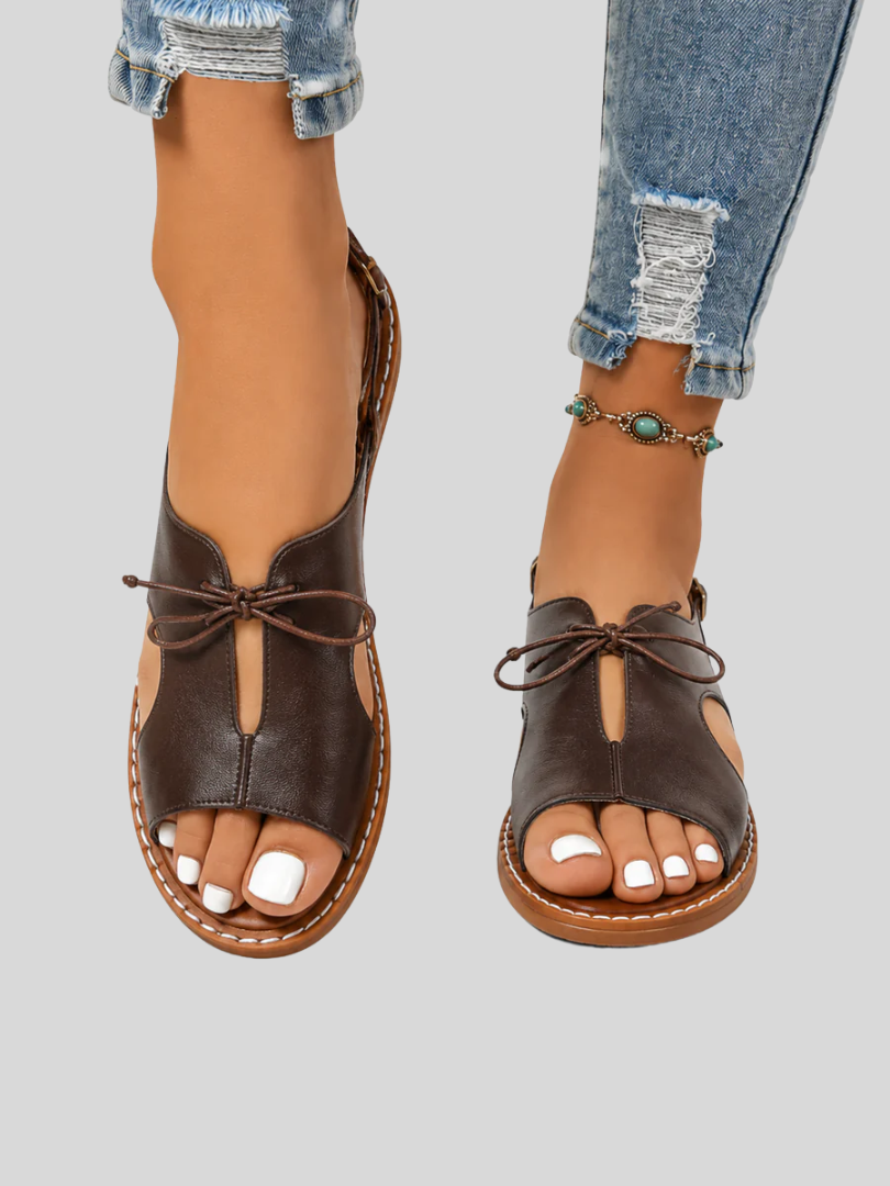 Audrey™ - Elegante Leren Sandalen met Veters