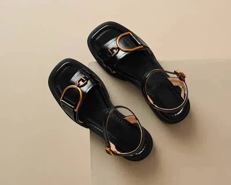 Amara | Buckled Flat Sandals