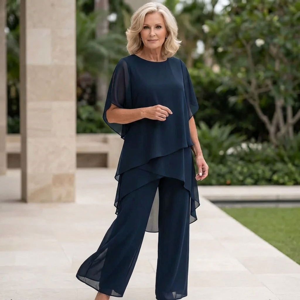 Beatrice | Elegant  Palazzo  Blouse and Pants Set
