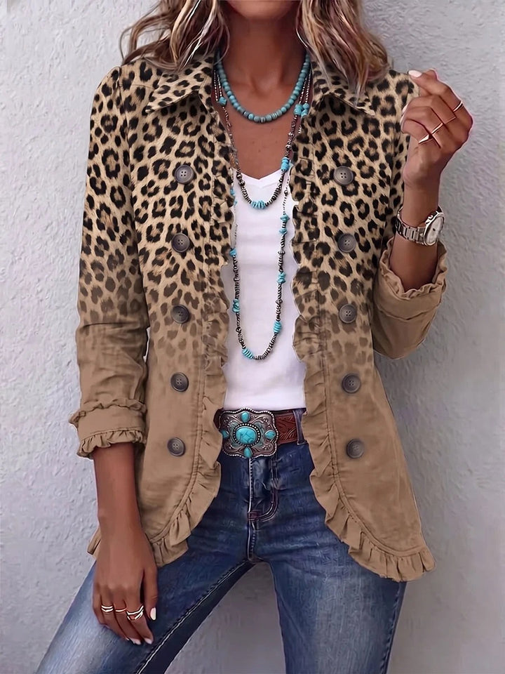Kamberly™ | Boho-Chic Floral Utility Ruffled Trim Jacket