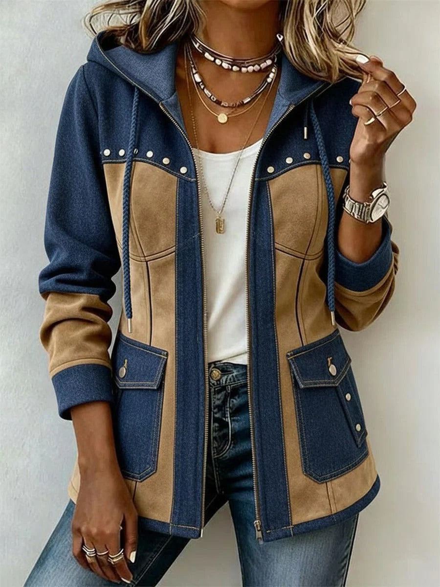 Kamberly™ | Boho-Chic Floral Utility Ruffled Trim Jacket